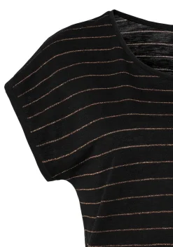 LASCANA Short Sleeve Tops-Shimmer Stripe Top
