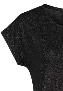 LASCANA Short Sleeve Tops-Shimmering Short Sleeve Top