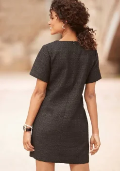 LASCANA Short Dresses-Short Sleeve Boucle Dress