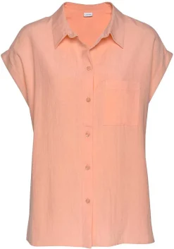 LASCANA Short Sleeve Tops-Short Sleeve Button Up Top