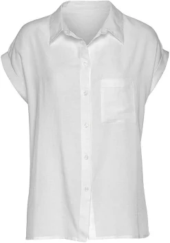 LASCANA Short Sleeve Tops-Short Sleeve Button Up Top