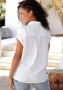 LASCANA Short Sleeve Tops-Short Sleeve Button Up Top