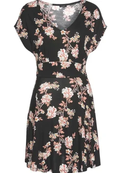 LASCANA Fall Dresses-Short Sleeve Floral Pattern Dress