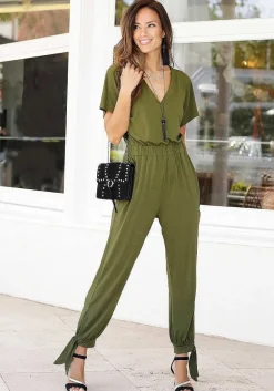 LASCANA Jumpsuits-Short Sleeve V-Neck Jumpsuit