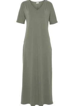 LASCANA Fall Dresses-Short Sleeve V-Neck Maxi Dress