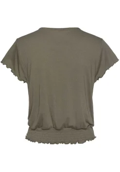 LASCANA Short Sleeve Tops-Short Sleeve Wrap Look Top