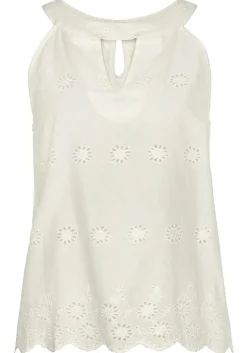 LASCANA Blouses-Sleeveless Eyelet Lace Blouse