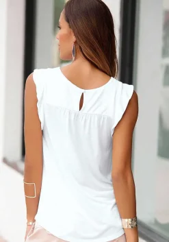 LASCANA Sleeveless Tops-Sleeveless Flounce Top