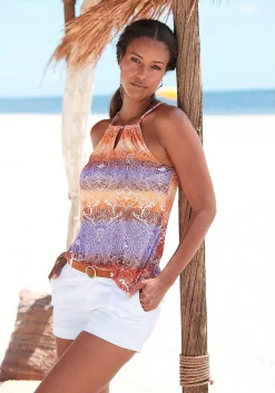 LASCANA Sleeveless Tops-Sleeveless Keyhole Detail Top