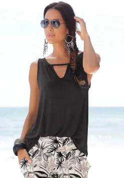 LASCANA Sleeveless Tops-Sleeveless Keyhole Top