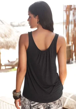 LASCANA Sleeveless Tops-Sleeveless Keyhole Top