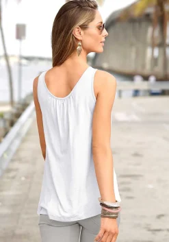 LASCANA Sleeveless Tops-Sleeveless Keyhole Top