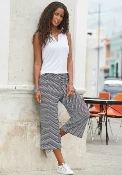 LASCANA Sleeveless Tops-Sleeveless Keyhole Top