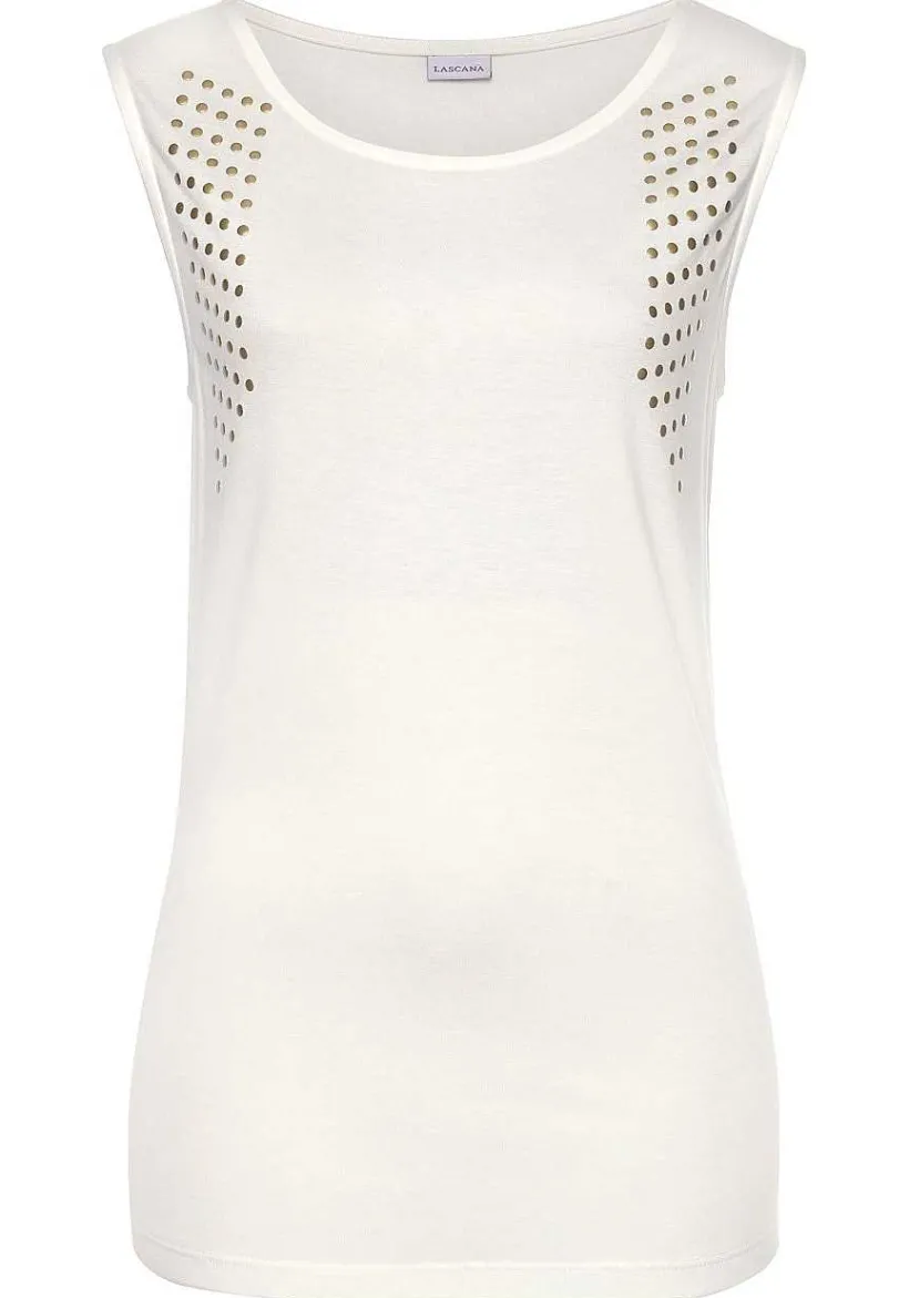 LASCANA Sleeveless Tops-Sleeveless Rivet Detail Top