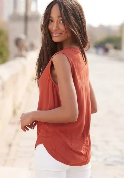 LASCANA Blouses-Sleeveless V-Neck Blouse
