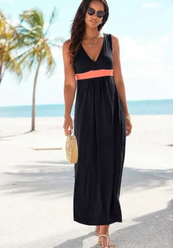 LASCANA Maxi Dresses-Sleeveless V-Neck Maxi Dress