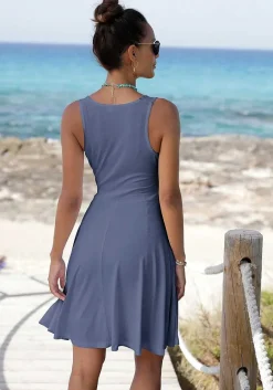 LASCANA Short Dresses-Sleeveless Wrap Look Dress