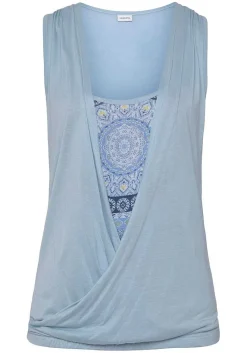 LASCANA Sleeveless Tops-Sleeveless Wrap Look Top