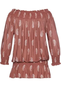 LASCANA Long Sleeve Tops-Smocked Carmen Top