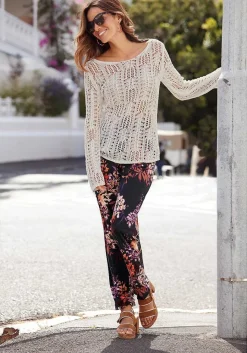 LASCANA Pants-Smocked Elastic Hem Pants