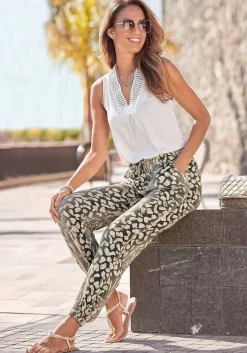 LASCANA Pants-Smocked Elastic Hem Pants