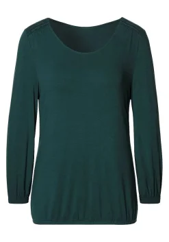 LASCANA Long Sleeve Tops-Smocked Insert 3/4 Sleeve Top