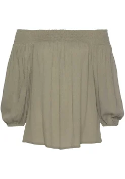 LASCANA Blouses-Smocked Off Shoulder Blouse