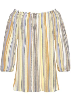 LASCANA Blouses-Smocked Off Shoulder Top