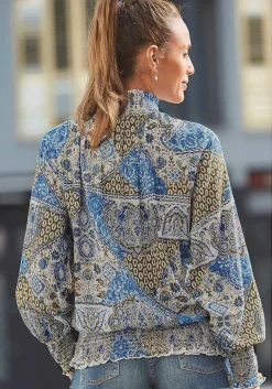 LASCANA Blouses-Smocked Pattern Blouse