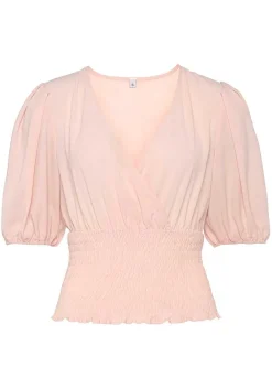 LASCANA Blouses-Smocked Waist Wrap Look Blouse