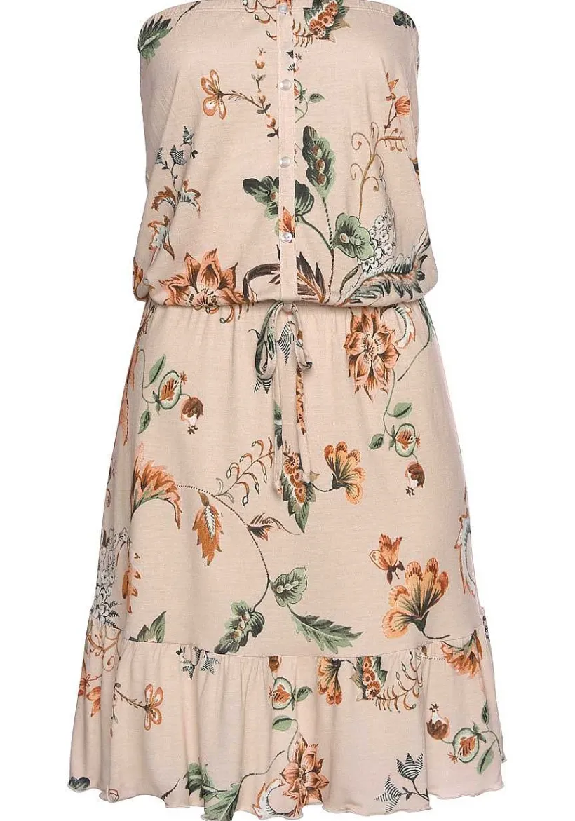 LASCANA Sundresses-Strapless Floral Drawstring Dress