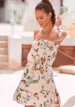 LASCANA Sundresses-Strapless Floral Drawstring Dress