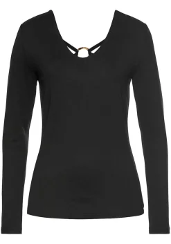 LASCANA Long Sleeve Tops-Strappy Back Long Sleeve Top
