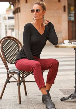 LASCANA Long Sleeve Tops-Strappy Back Long Sleeve Top