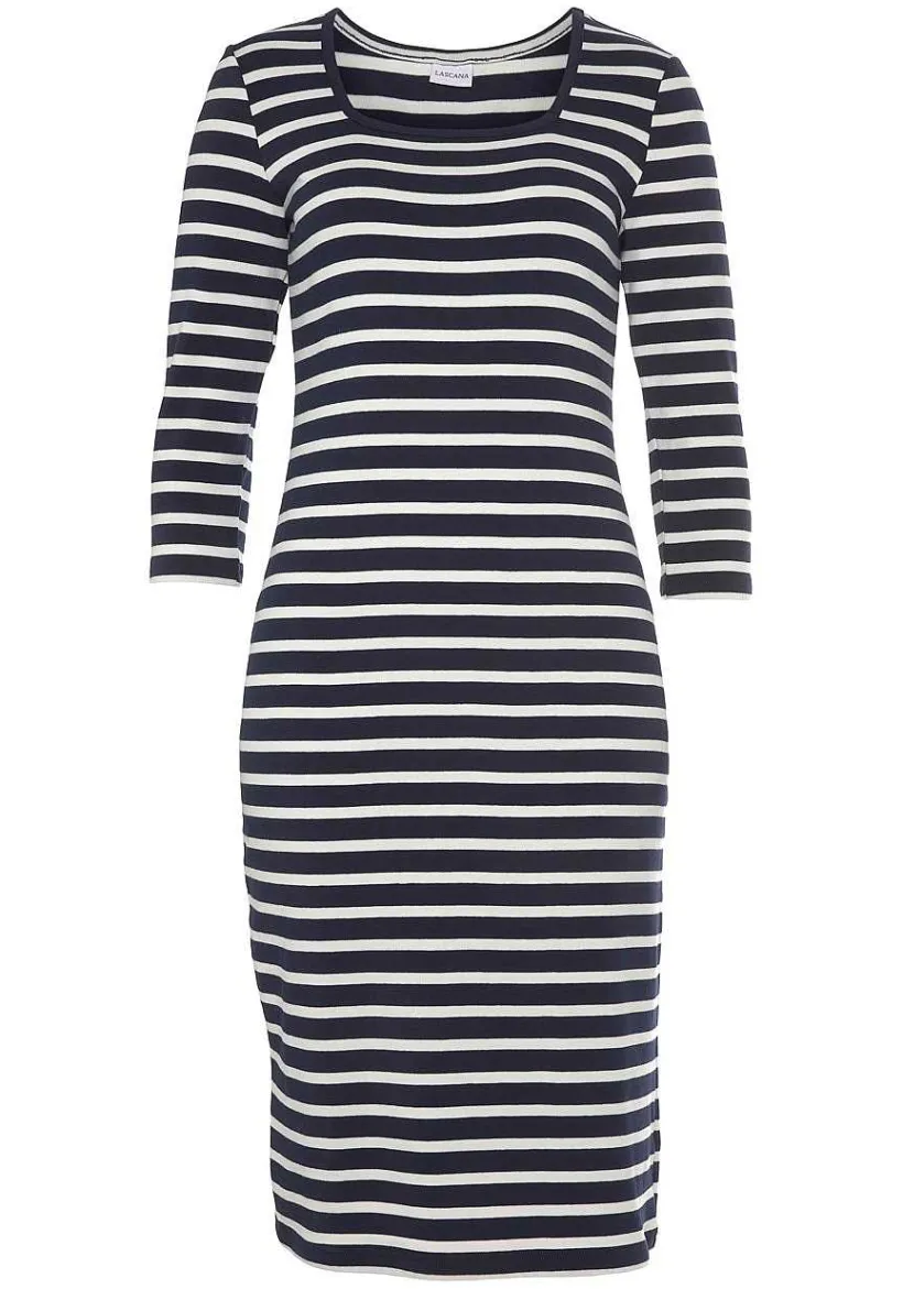 LASCANA Fall Dresses-Striped 3/4 Sleeve Dress