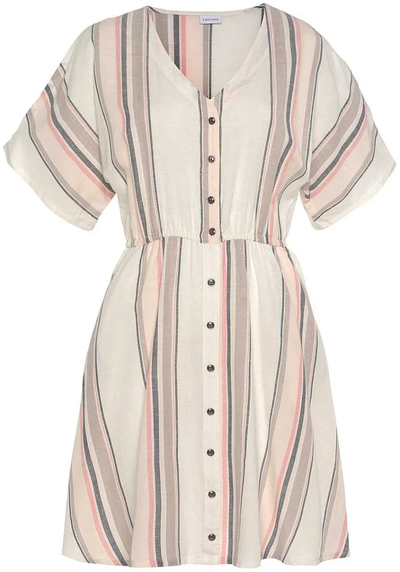 LASCANA Short Dresses-Striped Button Down Dress