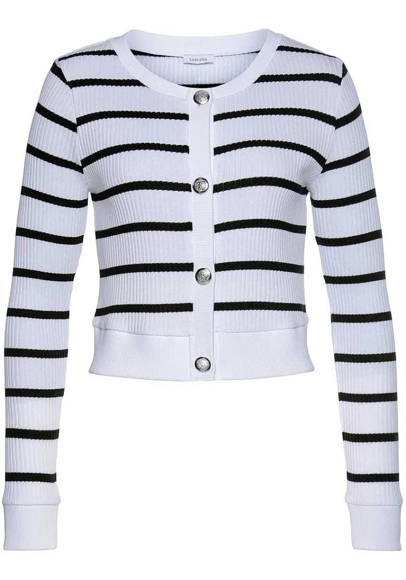 LASCANA Cardigans-Striped Cropped Cardigan