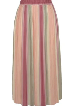 LASCANA Skirts-Striped Pleated Midi Skirt