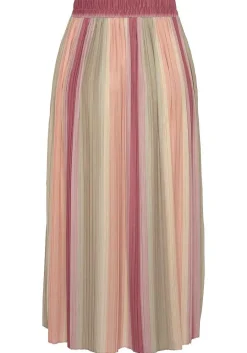 LASCANA Skirts-Striped Pleated Midi Skirt