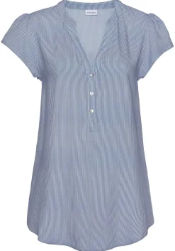 LASCANA Blouses-Striped Short Sleeve Blouse