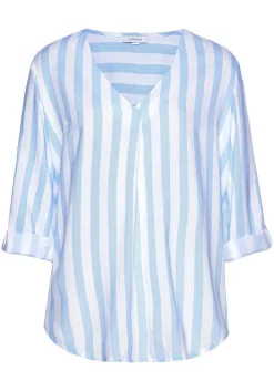 LASCANA Blouses-Striped Tab Sleeve Blouse