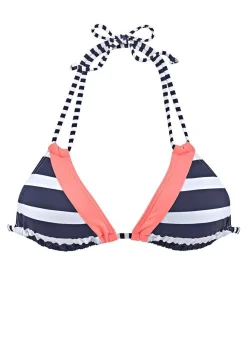 LASCANA Triangle-Striped Triangle Bikini Top