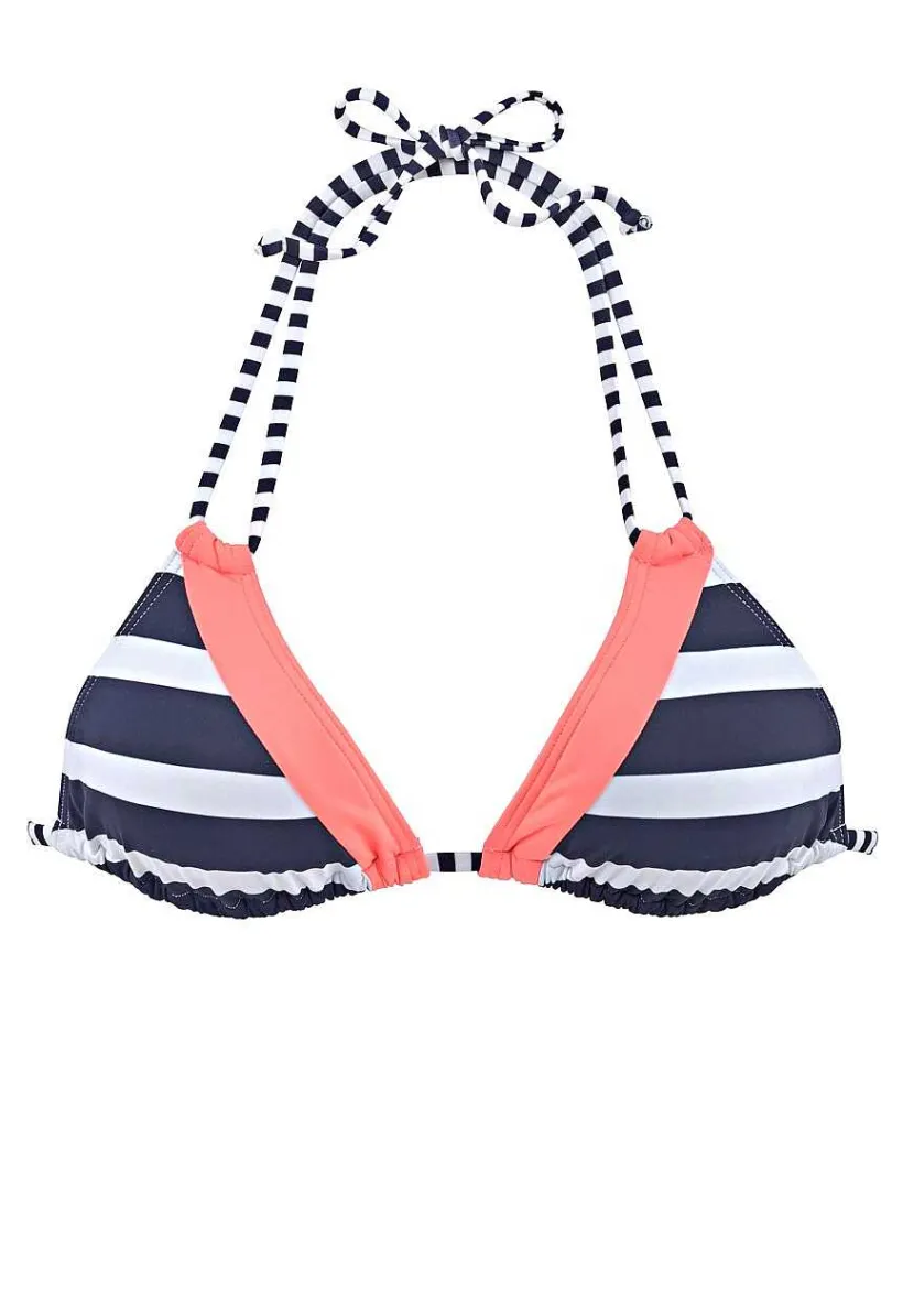 LASCANA Triangle-Striped Triangle Bikini Top