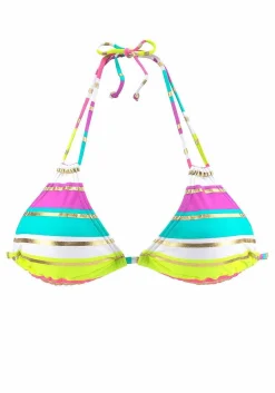 LASCANA Triangle-Striped Triangle Bikini Top