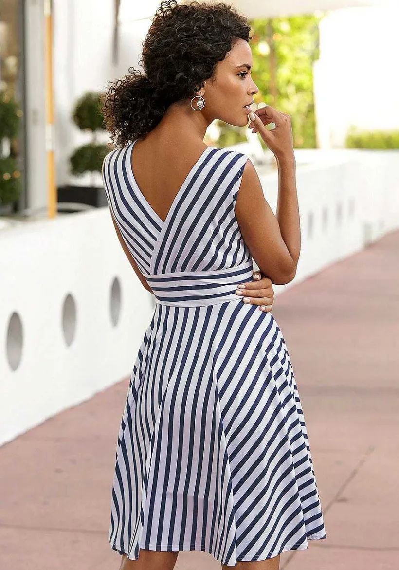 LASCANA Sundresses-Striped V-Neck Dress