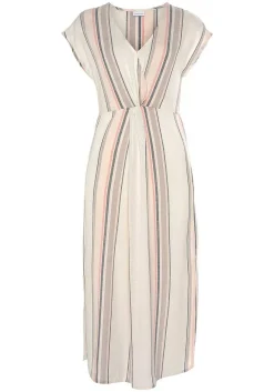 LASCANA Midi Dresses-Striped V-Neck Dress