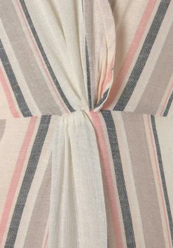LASCANA Midi Dresses-Striped V-Neck Dress