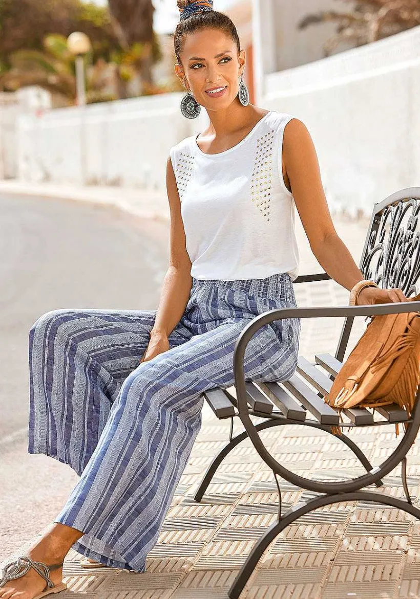 LASCANA Pants-Striped Wide Leg Pants