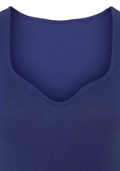 LASCANA Short Sleeve Tops-Sweetheart Neckline Top