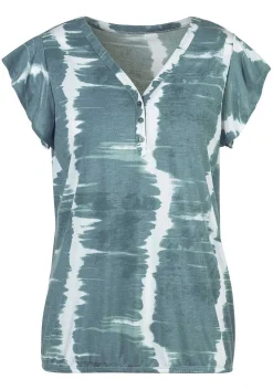 LASCANA Short Sleeve Tops-Tie Dye Look Top